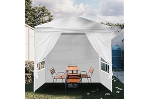 Outvita Outdoor Party Tent, Patio Canopy Tent Gazebo with Removable Sidewalls Instant Event Tent for Cater Events Wedding Birthday Pavilion Beach BBQ (6.5'x6.5')