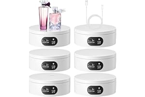 Hoteam Turner Cup Rotating Display Stand for Epoxy Glitter Tumbler Display Turner 360 Degree Tumbler Spinner Automatic Spinning Rotating Platform Mute Photography Turntable(White,6 Pcs)