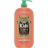 Splish Splash Kids 2-in-1 Body Wash & Bubble Bath | Tear-Free, Paraben-Free & Dye-Free | Gentle Suds for All Skin Types – Fun Bath Time for Kids – Watermelon 32 Fl Oz