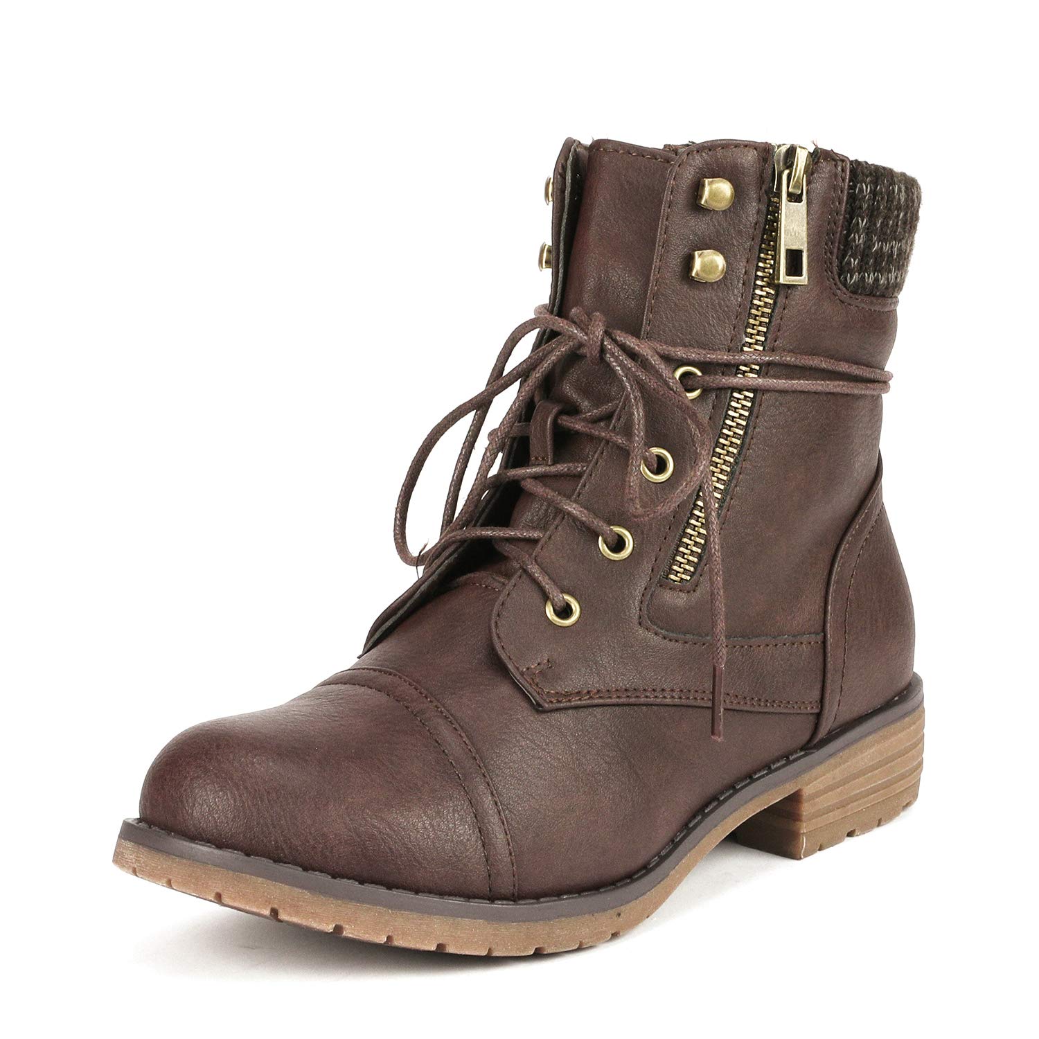 DREAM PAIRS Women's Lace Up Combat Boots Ankle Booties