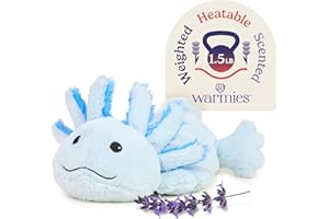 warmies Microwavable & Weighted Stuffed Animals, Blue Axolotl - Heated Stuffed Animal Plushie for Warmth & Comfort - Cute Soft Plush Toys for Adults & Children (Boys, Girls, Babies & Toddlers)