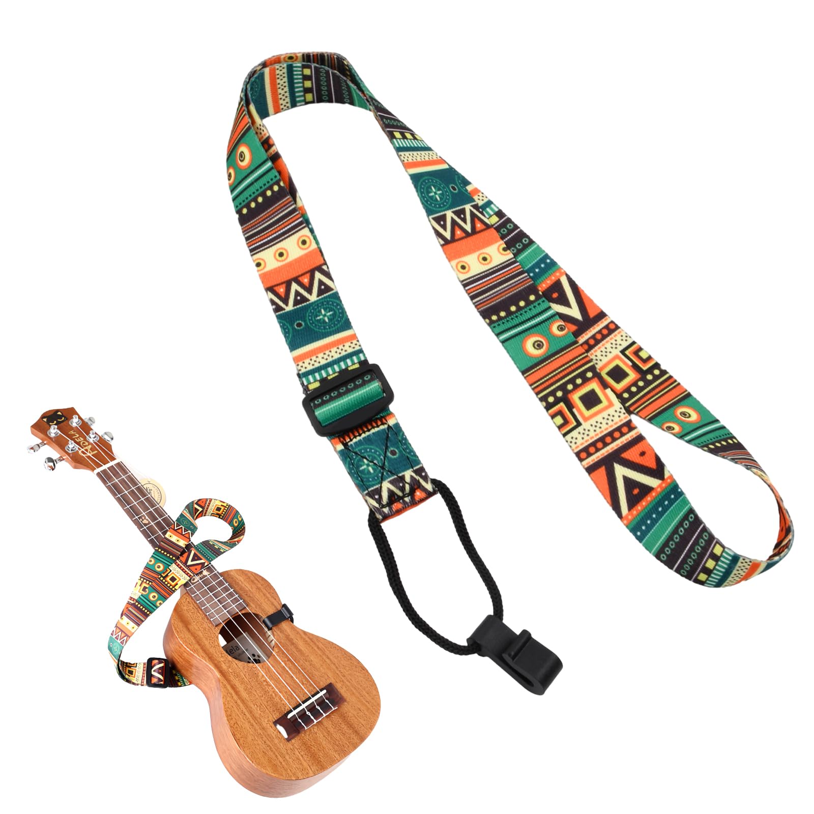 Emperoch Ukulele Strap Hook - Adjustable Ethnic Guitar Strap, Neck Sling Belt With Hook for Children, Men and Women