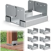 6 Pack 6x6 Post Base Brackets Heavy Duty, 6x6 Post Base for Concrete, Galvanized Decking Post Anchors Wood to Concrete for Deck, Pergola, Fence, Gazebo