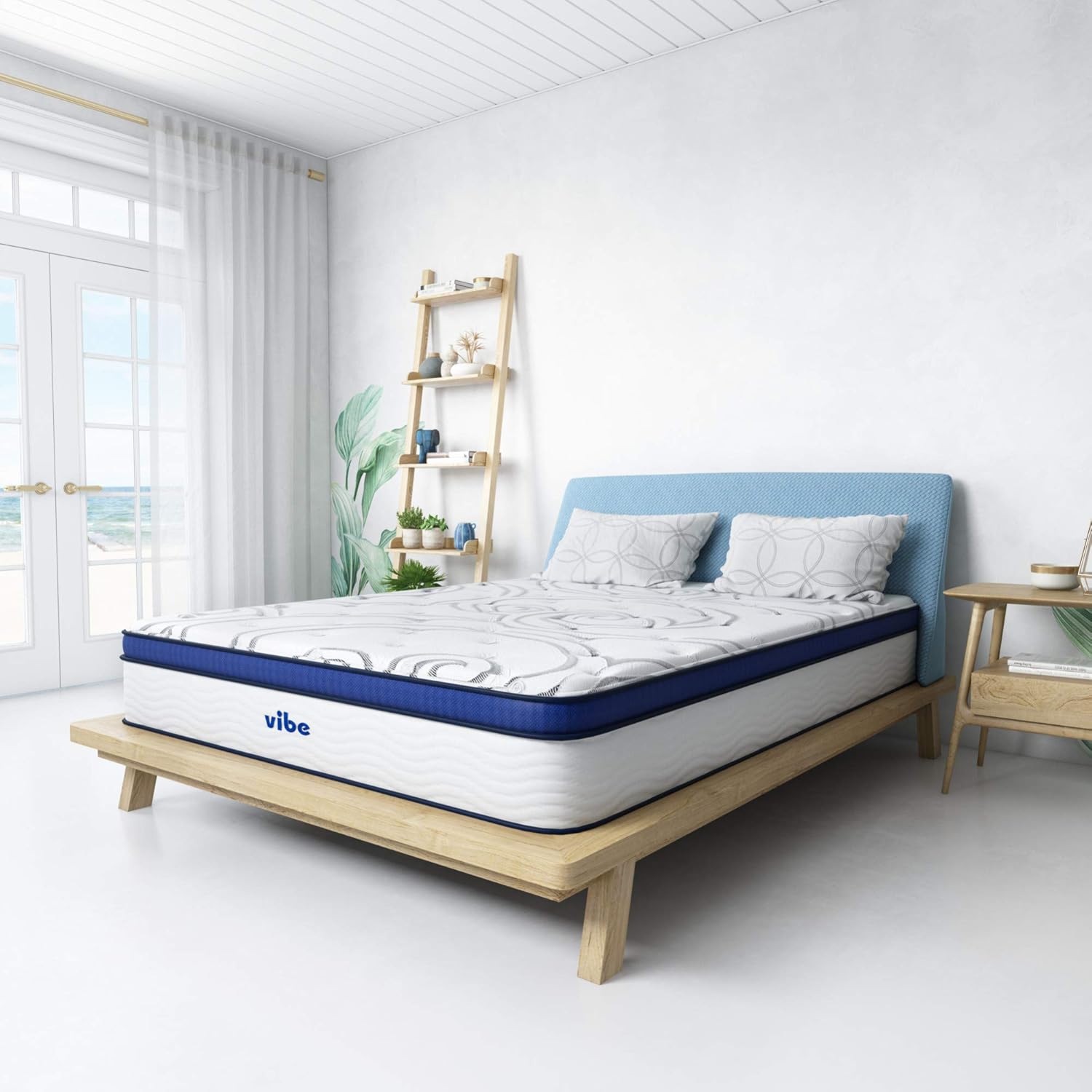 Vibe Quilted Gel Memory Foam and Innerspring Hybrid Pillow Top 12-Inch Mattress / CertiPUR-US Certified / Bed-in-a-Box, Full: Furniture & Decor