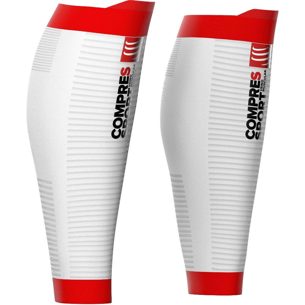 COMPRESSPORT Adult R2 OXYGEN White T4 Calf Sleeve, White