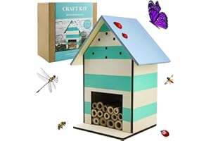 vidabita DIY Wooden Insect House, Bee House, Bug House Hotel, Insect Hotel for Bee, Butterfly, Ladybugs and Bugs, 8.25 x 4.4 x 4.9 Inch