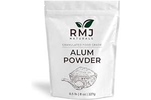 RMJ Naturals Alum Powder 8 oz / 227G / 0.5 lb | Granulated Potassium Alum Powder | For Preserving Pickles and Vegetable | Natural Deodorant | Fabric Mordant