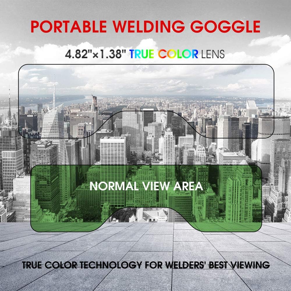 YESWELDER True Color Auto Darkening Welding Goggles, Wide Shade Range 4/5-9/9-13 with Grinding, Welding Glasses Welder Mask Welding Helmet for TIG MIG ARC Plasma Cut - - 
