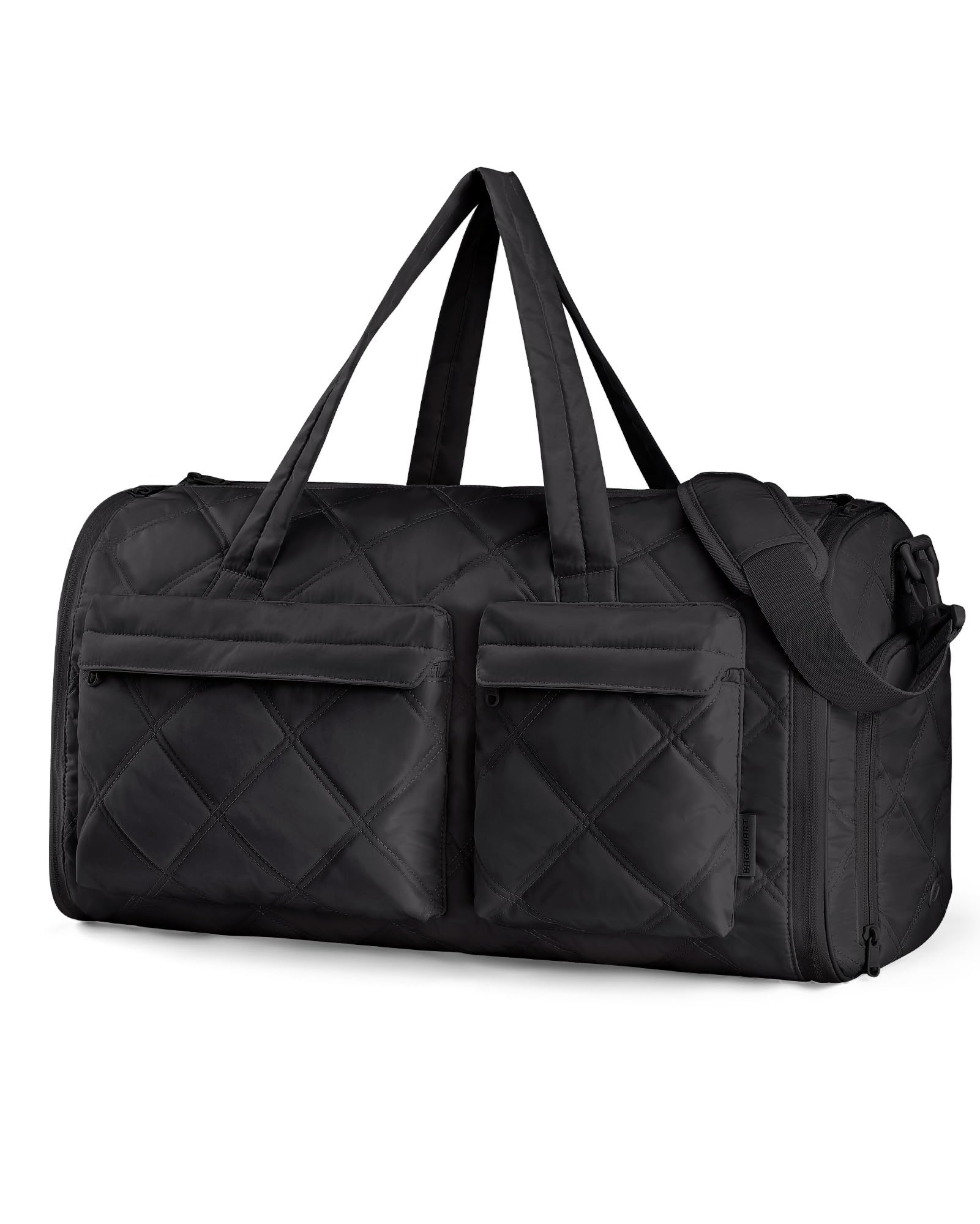 Photo 1 of BAGSMART Garment Bags for Travel for Women, Convertible Garment Duffel Bag Suit Bag, 2 in 1 Puffy Garment Bags for Hanging Clothes, Carry on Travel Duffle Bag Combo with Shoe Compartment, Black