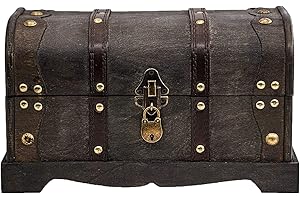 Brynnberg - Pirate Treasure Chest Storage Box with Lock - Columbus 12,2x7,1x7,1" - Durable Wooden - Unique Handmade Decorative Vintage Wood Chest Box - The Best Gift