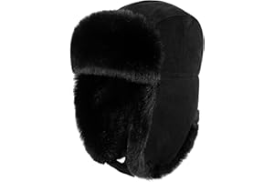TYZRDNAC Trapper Hat Warm Windproof Winter Trooper Hats with Earflaps Faux Fur Hunting Hat for Women Men
