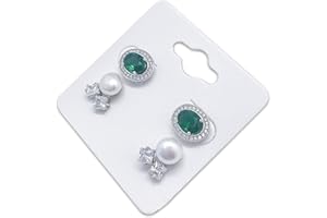 The Display Guys Pack of 100 pcs 2x2 inch (5x5 cm) White Paper Necklace Earrings Display Hanging Cards for Jewelry Accessory Display