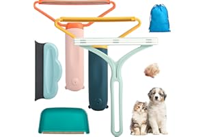 WORTADE 6 Pack Pet Hair Removal Tool, Pet Hair Remover for Furniture, Deep Cleaning Dog Hair Remover, Portable Fur Remover Tool, Reusable Cat Hair Remover for Carpet, Cat Towers, Clothing, Car Upholstery