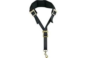 adorence Saxophone Neck Strap with Cushioned Padding & Swivel Metal Hook - Comfortable Sax Strap for Tenor, Alto- Black, Metal Adjuster