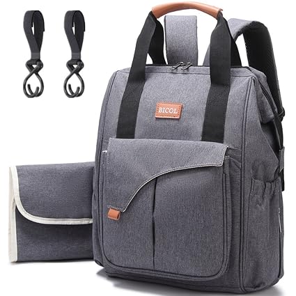 Baby Wickelrucksack Rucksack Wickeltasche mit Wickelunterlage Multifunktional Segeltuch Große Kapazität Babytasche Kein Forma