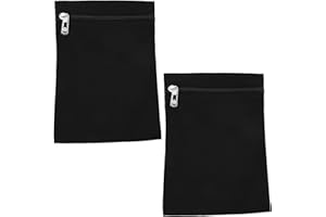 2pcs Sew-in Side Pocket with Zipper, 8.46x6.1in/21.5x15.5cm Iron Sew on Hidden Attachable Pockets for Clothing Inside Secure 