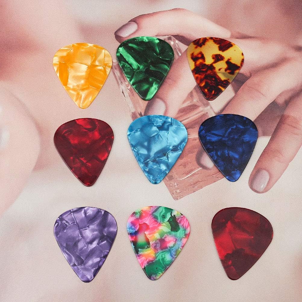 kuou Guitar Picks, 20 Pcs Guitar Plectrums Celluloid Pick for Acoustic Electric, Bass Guitar including 0.46mm 0.71mm 0.96mm 1.2mm - Image 3