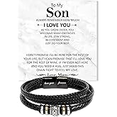 VIRAGIL To My Son Bracelet, Son Gifts From Mom And Dad, Bracelet For Son From Dad, Son Bracellet From Mom, Birthday Gift For Son, Men Bracelet, Gift For My Son Birthday With Message Card And Gift Box