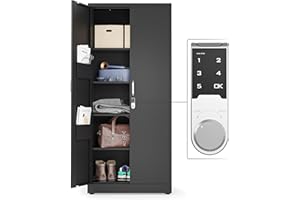 METALTIGER Metal Storage Cabinet with Digital Lock | Garage Storage Cabinet | 71" Lockable Office Cabinet | Utility Metal File Cabinets (Black)