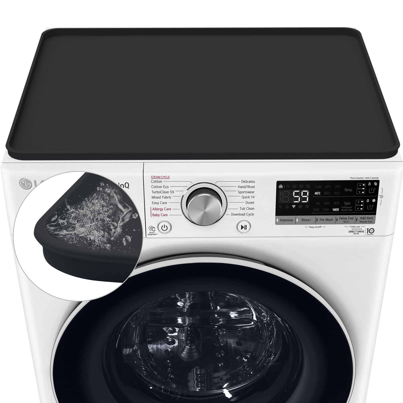 Photo 1 of Washer and Dryer Covers, 27“ x 27" Washer and Dryer Top Protector Non-slip Washing Machine Cover Silicone Rubber Mat Support Heat Washer Dryer Top Covers for Laundry Kitchen Home (1PC Black)
