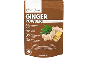 Clever-Choice Ginger Powder 250 gms | Canadian Owned & Family Operated | Resealable Pouch of Intense Flavor Ground Ginger Pow