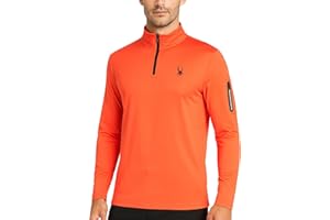 Spyder Mens Active Quarter Zip Pullover - Long Sleeve Mens 1/4 Zip Pullover Slim Fit Gym Shirts Workout Clothes