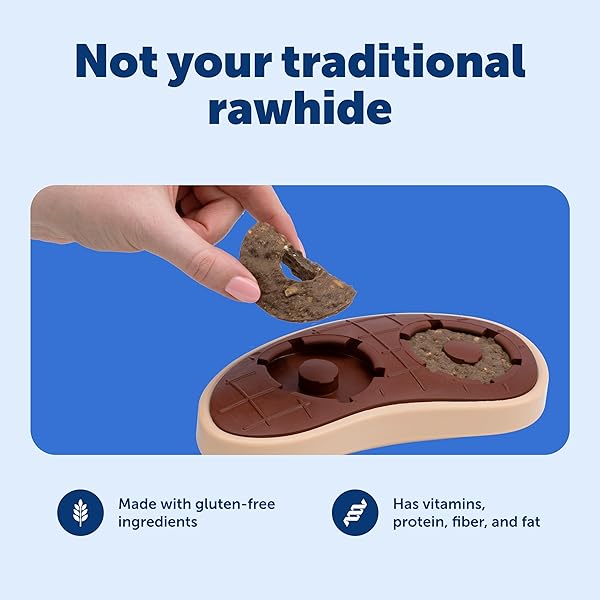 PETSAFE BUSY BUDDY NATURAL RAWHIDE RINGS – PEANUT BUTTER FLAVOR CHEWS – HIGH PROTEIN RAWHIDE RINGS – ENGAGING DOG CHEW RINGS – INTERACTIVE DOG TREATS FOR TRAINING & PLAYTIME – SIZE A