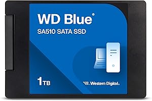 Western Digital 1TB WD Blue SA510 SATA Internal Solid State Drive SSD - SATA III 6 Gb/s, 2.5"/7mm, Up to 560 MB/s - WDS100T3B