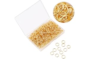 Chuyau 400Pcs Split Rings,Double Loop Jump Ring Sets Split Jump Rings for Jewelry Making,Small O Ring Key Rings Earring Necklace Bracelet Connector for DIY Crafts Making Findings (Gold,10mm)
