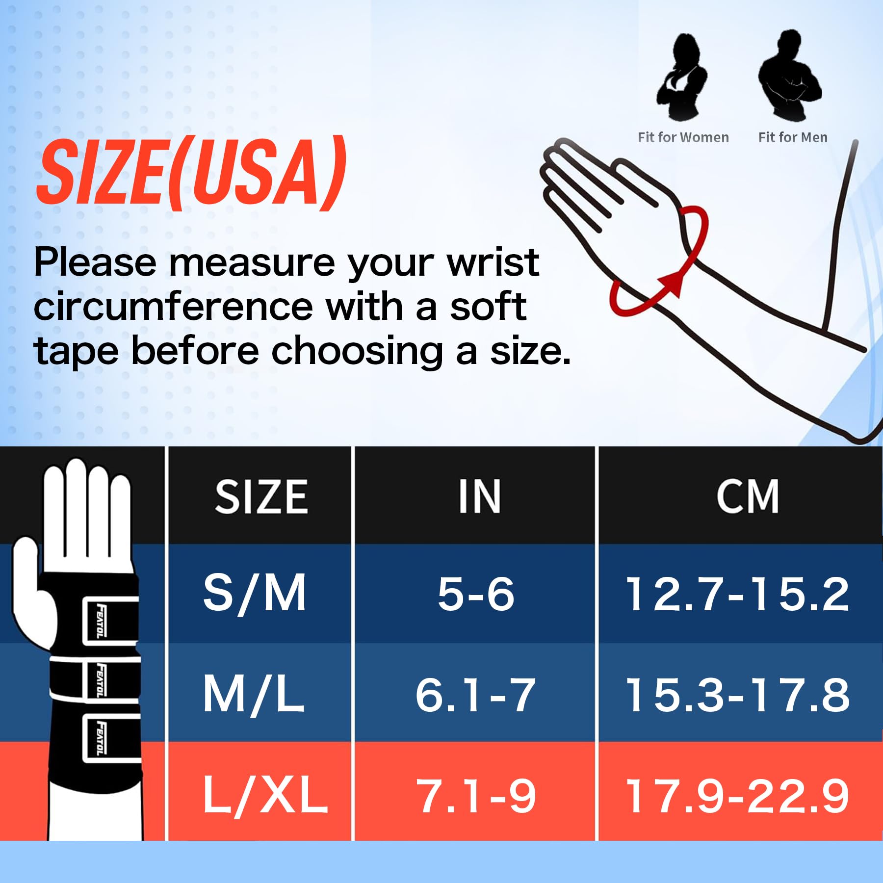 FEATOL Carpal Tunnel Wrist Brace Night Support, Thumb Spica Splint Right Hand for De Quervains Tenosynovitis, Tendonitis, Wrist Brace With Thumb Support-Large/XLarge-Women & Men, Black