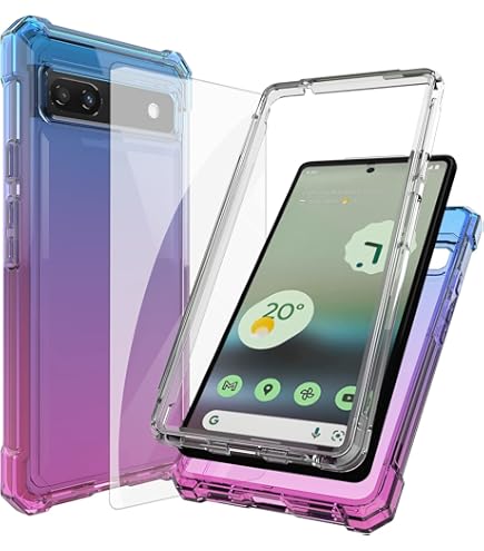 Hekodonk For Google Pixel 6A Case (2022),Heavy Duty Full Body Shockproof Protection Hard Plastic Silicone Rubber Hybrid 3 In 1 Protective Phone Case