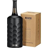 MAXSO Wine Chiller Bucket, Portable 750ml Champagne & Wine Bottle Cooler Keep Wine & Beverages Cold, Stainless Steel Vacuum I