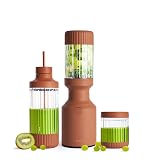 Beast Mighty 850 Plus | Premium Compact Personal Blender | Smoothies, Shakes, Dressings, Sauces | Blends Ice and Frozen Fruit | New XL Vessel | Extra Vessels, Lids and Straws | 850W (Terra)