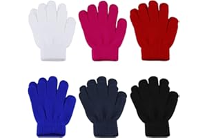 ONESING 3-24 Pairs Kids Gloves Knit Gloves for Kids Winter Gloves White Kids Gloves Finger Boys Gloves for Girls