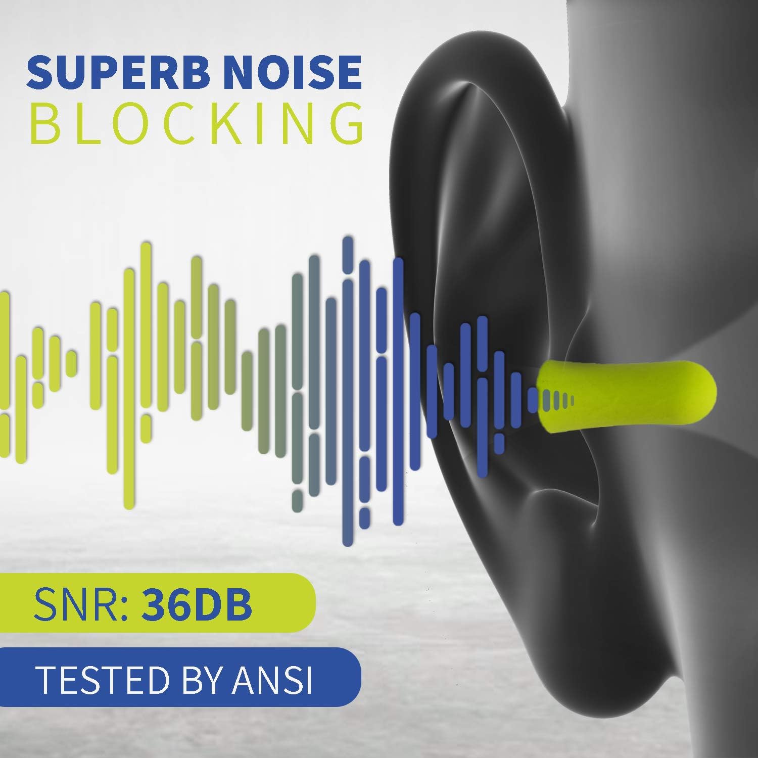 Soft Foam Ear Plugs - 70 Pairs Noise Cancelling Earplugs 32dB NRR - For Noise Reduction and Hearing Protection with Aluminum Carry Case - Perfect for Sleeping, Travel, Concerts, Shooting, Study & Work: Health & Personal Care