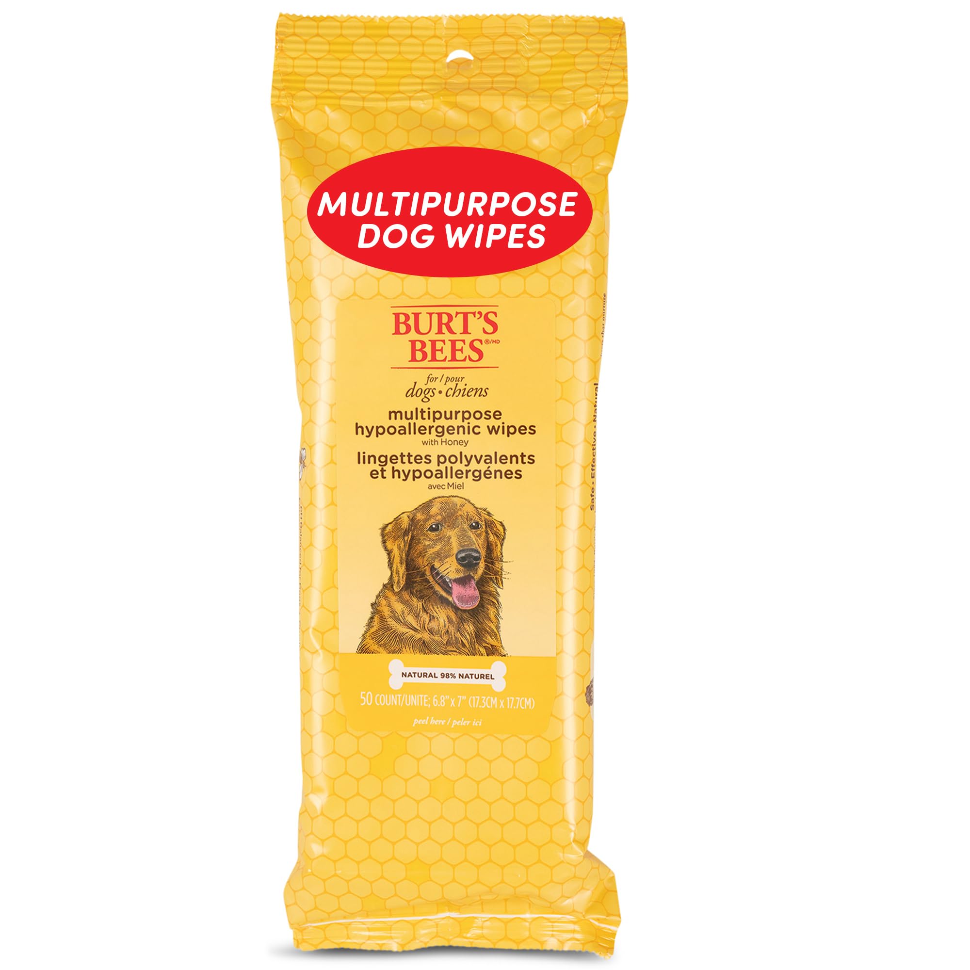 Burts Bees Multipurpose Wipes with Honey, 50 Wipes, white, 1 Pack