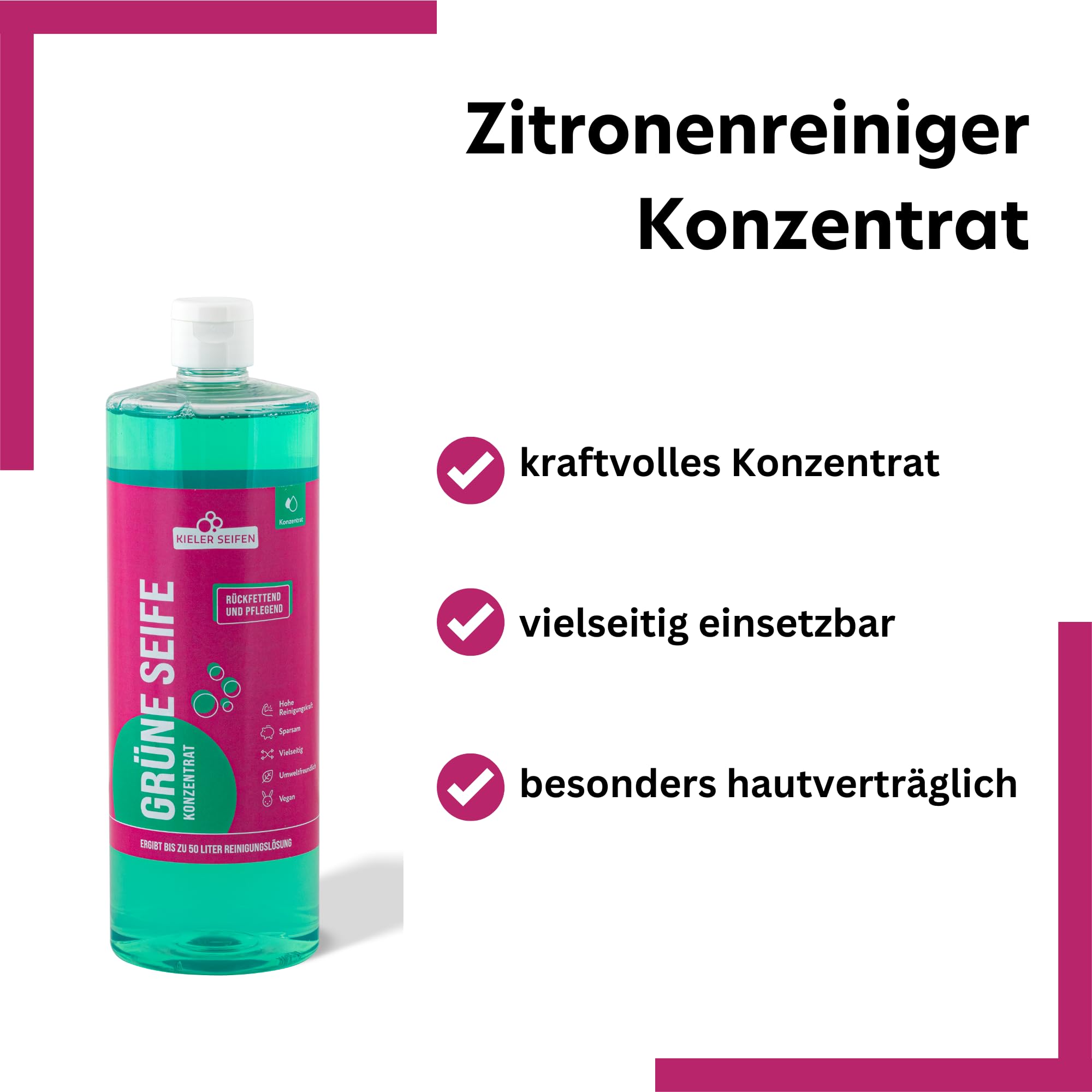 Kieler Seifen Grüne Seife flüssig 2 x 1 L Konzentrat vegan I Allzweckreiniger Schmierseife vielseitig nutzbar I Boden reinigen, Blattläuse bekämpfen 6