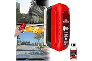 Fululuer Automotive Oil Film Cleaning Brush for Car Windows, Clear Vision Glass Cleaner, Windshield Cleaner, Anti-Rain Fog Cleaning Glass Brush with Refill, Improves Clarity