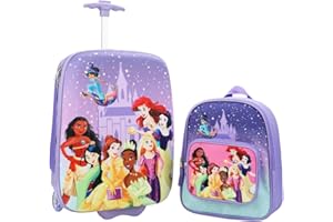 BIOWORLD Disney Princess Characters & Castle 2-Pack Luggage Set