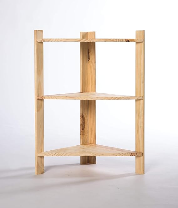 Mueble esquinero con Brocas para gabinete, 3 Niveles, Natural SCN3