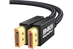 IVANKY 80Gbps VESA Certified DisplayPort Cable 2.1, 16K Display Port 2.1 Cable, [16K@60Hz 8K@240Hz 4K@480Hz, HDR DSC], DP80 Display Cord Compatible with Monitor, Graphics 5090 7900XTX-6.6FT