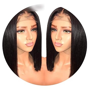 Amazon Com Brazilian Straight Short Bob Wig Lace Front Human