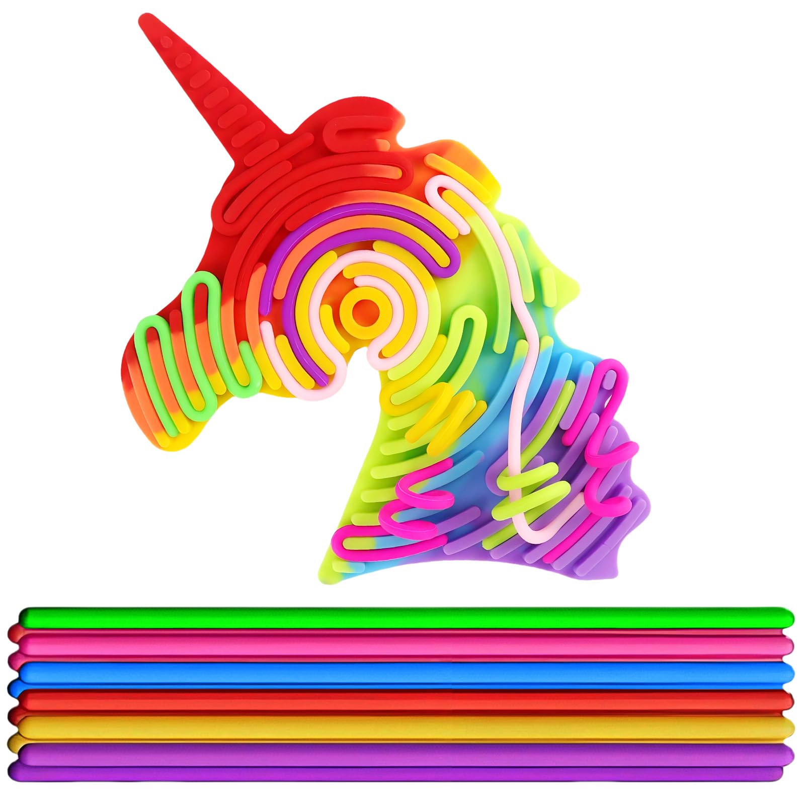 Photo 1 of Sensory Activity Board, Duble Sided Design Silicone Fidget Board, Fidget Sensory Toys for Kids 3+ & Adults, Includes 11 Strings