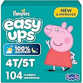 Pampers Training Pants - Easy Ups Girls & Boys - Size 4T-5T, 104 Count, Peppa Pig Potty Underwear (Packaging May Vary)