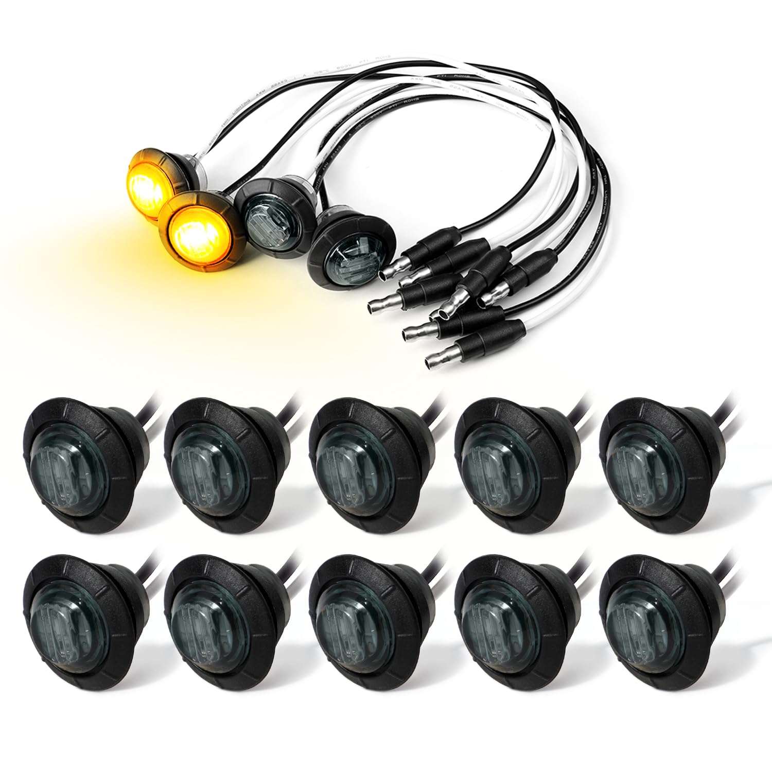 MADCATZ 10 Pcs 3/4 Inch Small Round Smoked Lens