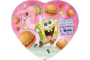 FRANKFORD SpongeBob SquarePants Heart Shaped Gummy Krabby Patties Candies Valentine's Day Tin Gift Set for Kids