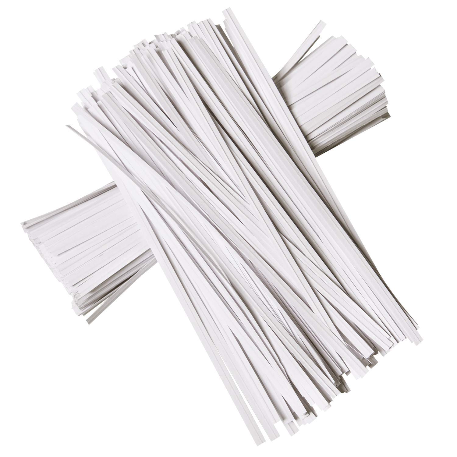 200 Kraft Paper Twist Ties - Bread & Candy Ties, 5" (120mm) Length, White Color