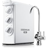 DESENRUIS Reverse Osmosis System, Dual RO Water Filter, 800GPD | Fast Flow, 3:1 Pure to Drain, Tankless Under Sink RO System, Reduce PFAS &amp; TDS, Smart LED Faucet