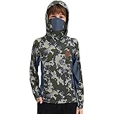 BASSDASH Youth UPF 50+ Camo Hunting Hoodie Shirt with Neck Gaiter Quick Dry Long Sleeve Hooded Tee for Fishing Hiking FS02Y