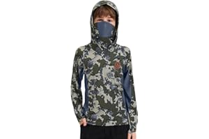 BASSDASH Youth UPF 50+ Camo Hunting Hoodie Shirt with Neck Gaiter Quick Dry Long Sleeve Hooded Tee for Fishing Hiking FS02Y